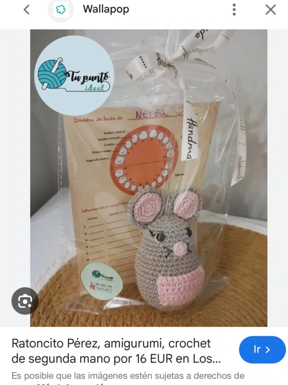 Handmade Crochet Grey and Pink Mouse Plush Toy for Kids